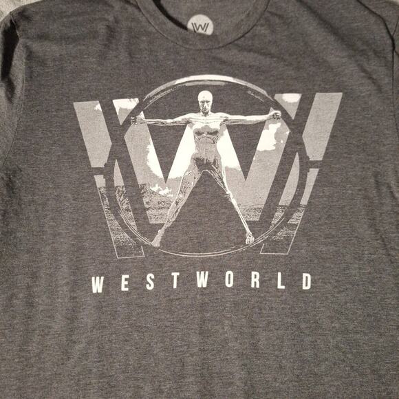 Westworld Western Sci-Fi HBO Show Series Official T-Shirt Size Medium Gray - Picture 2 of 6